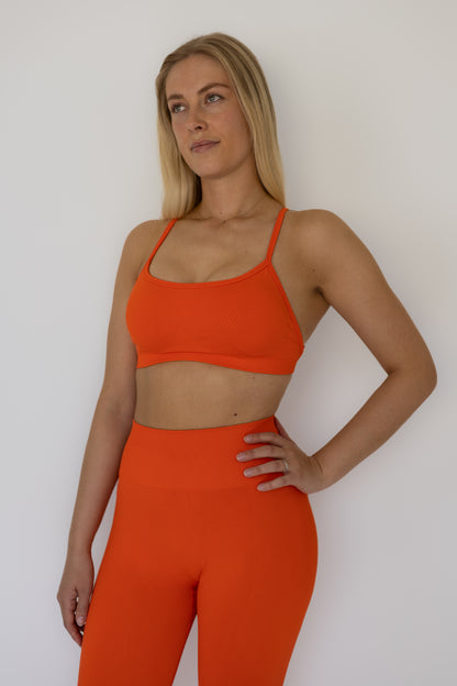 Cross back sports bra